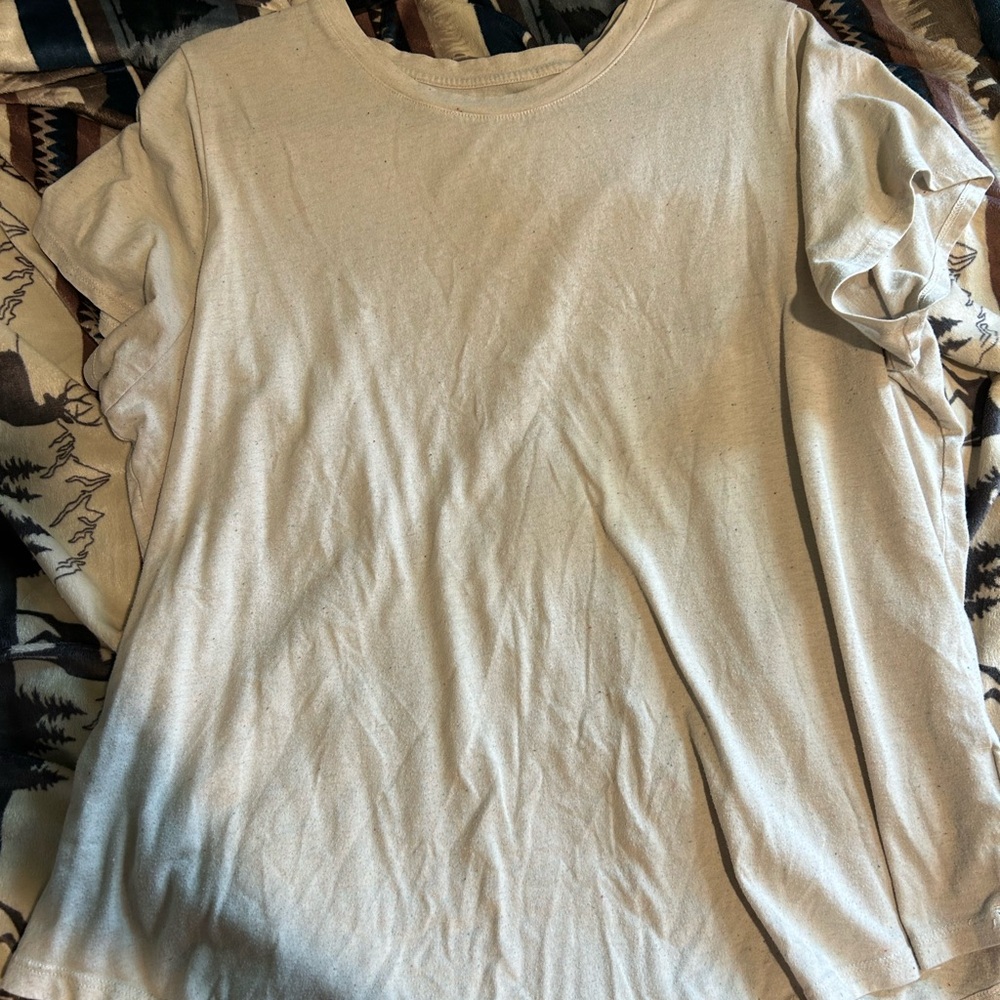 Women’s Cream Ruffle Short Sleeve Top